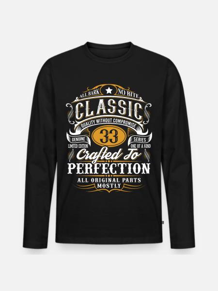 33rd birthday - Men's Premium Organic Long Sleeve Shirt - black