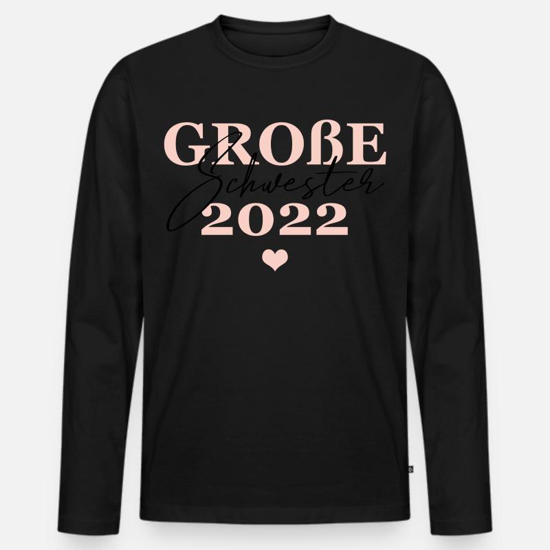 Große Schwester 2022 - Männer Premium Bio Langarmshirt - Schwarz