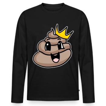 Roi du caca - T-shirt manches longues Premium bio Homme - noir - Devant - Nico (187cm)