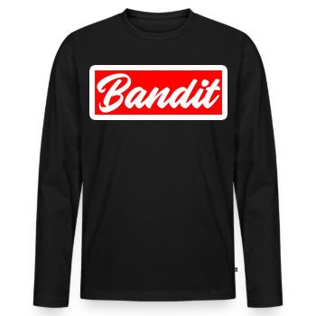 bandit dieb crime criminal aufkleber hooligan gang - Männer Premium Bio Langarmshirt - Schwarz - Vorne - Nico (187cm)