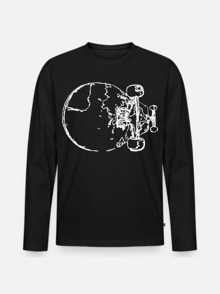 Skateboard Sketch - Men's Premium Organic Long Sleeve Shirt - black