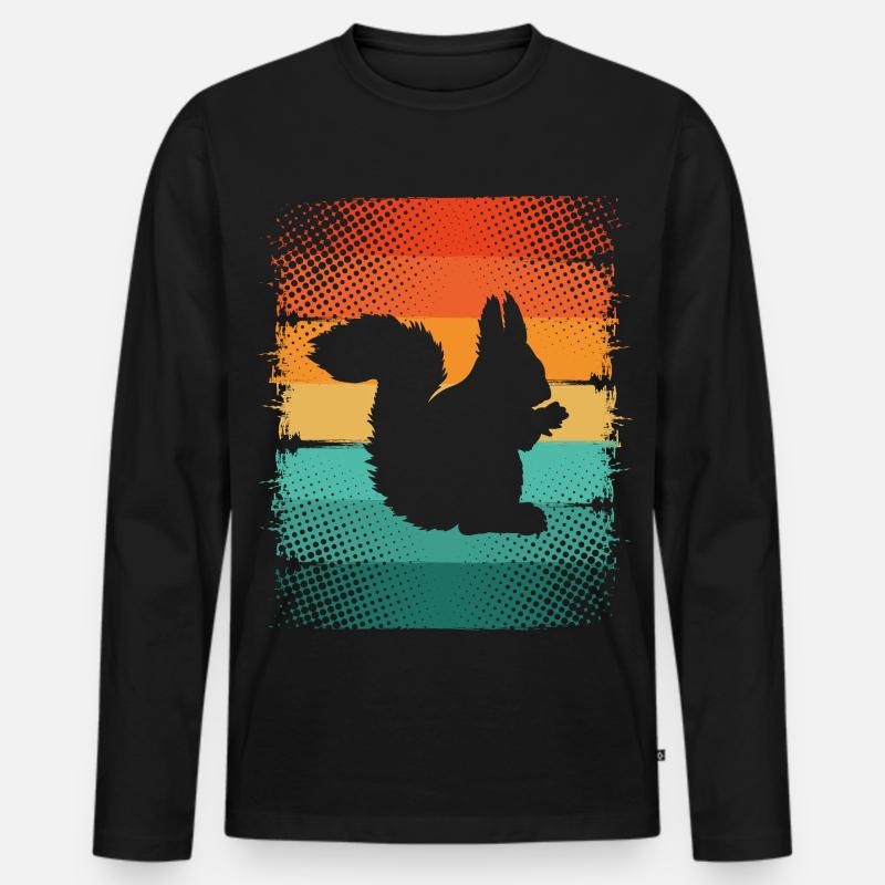 Eichhörnchen - Männer Premium Bio Langarmshirt - Schwarz