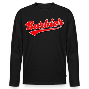barbier haar bart barber rasieren männer barber - Männer Premium Bio Langarmshirt - Schwarz - Vorne - Nico (187cm)