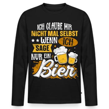 Lustiger Bier Spruch - Männer Premium Bio Langarmshirt - Schwarz - Vorne - Nico (187cm)