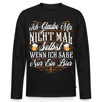 Lustiger Bier Spruch - Männer Premium Bio Langarmshirt - Schwarz - Vorne - Nico (187cm)