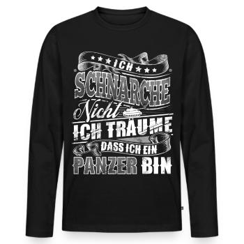 Panzer - Männer Premium Bio Langarmshirt - Schwarz - Vorne - Nico (187cm)