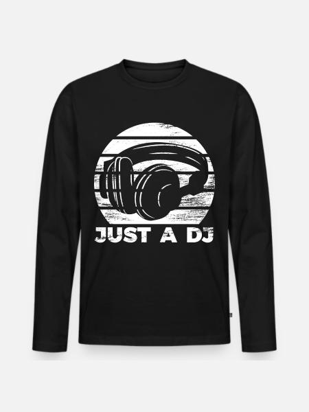 DJ - Männer Premium Bio Langarmshirt - Schwarz