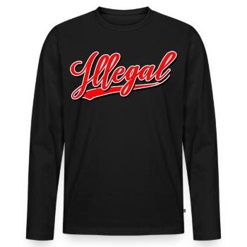 démo illégale illégalement illégale - T-shirt manches longues Premium bio Homme - noir - Devant - Nico (187cm)