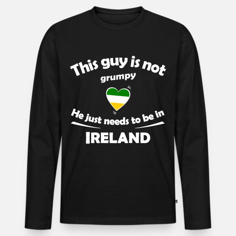Urlaub in Irland - Männer Premium Bio Langarmshirt - Schwarz