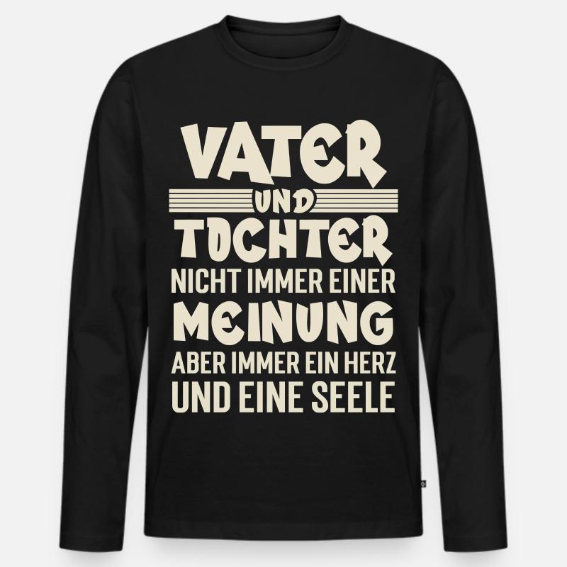 Vater Und Tochter - Männer Premium Bio Langarmshirt - Schwarz