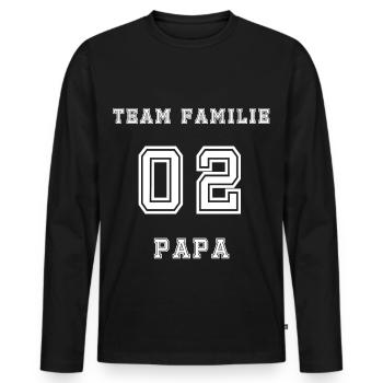Team Family Papa 02 Numeric Logo - Männer Premium Bio Langarmshirt - Schwarz - Vorne - Nico (187cm)