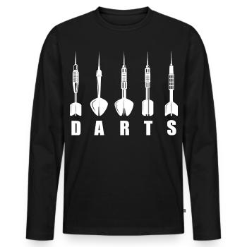 Dart Dartpfeil Darts logo - Männer Premium Bio Langarmshirt - Schwarz - Vorne - Nico (187cm)