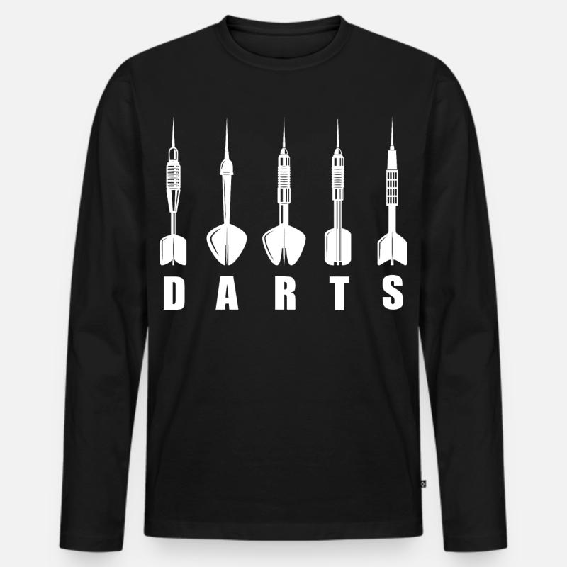 Dart Dartpfeil Darts logo - Männer Premium Bio Langarmshirt - Schwarz