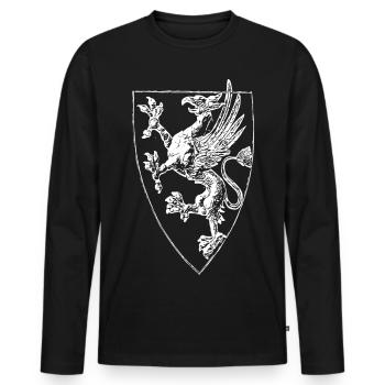 Rostock - stehender Greif - Männer Premium Bio Langarmshirt - Schwarz - Vorne - Nico (187cm)