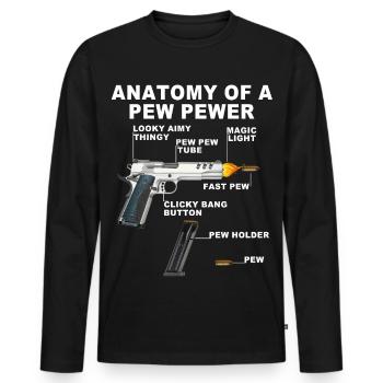 anatomy of a pew pewer - Men's Premium Organic Long Sleeve Shirt - black - Front - Nico (187cm)