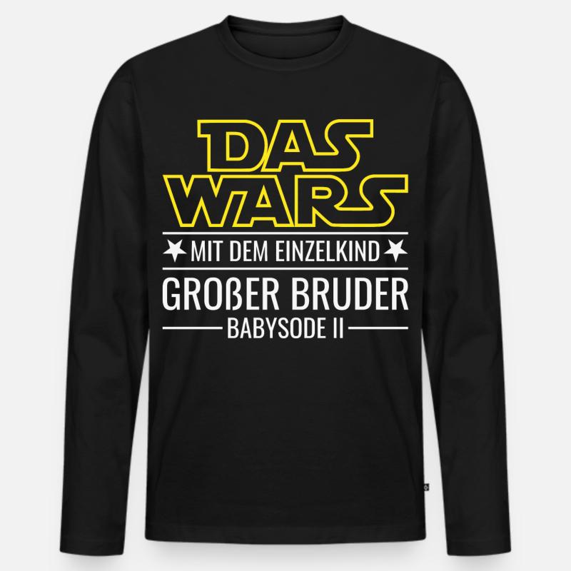 Das wars Einzelkind Babysode 2 Großer Bruder 2026 - Männer Premium Bio Langarmshirt - Schwarz