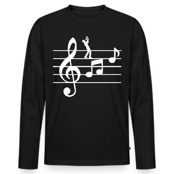 Flute Wind Instruments - Men's Premium Organic Long Sleeve Shirt - black - Front - Nico (187cm)