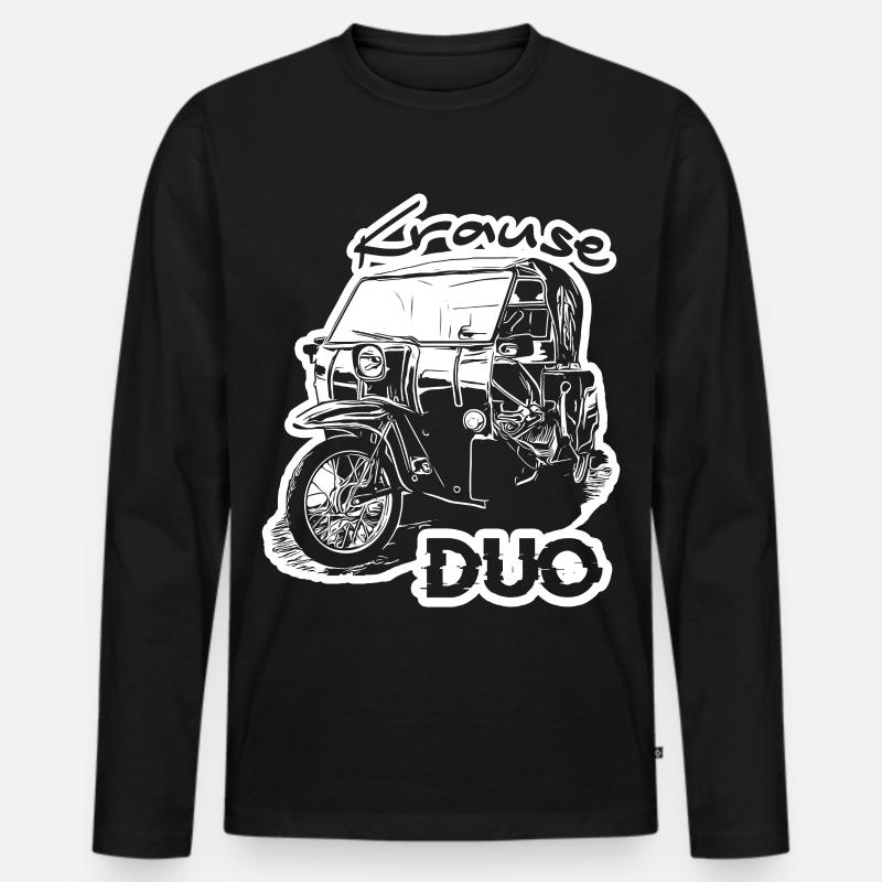 Krause Duo - Männer Premium Bio Langarmshirt - Schwarz