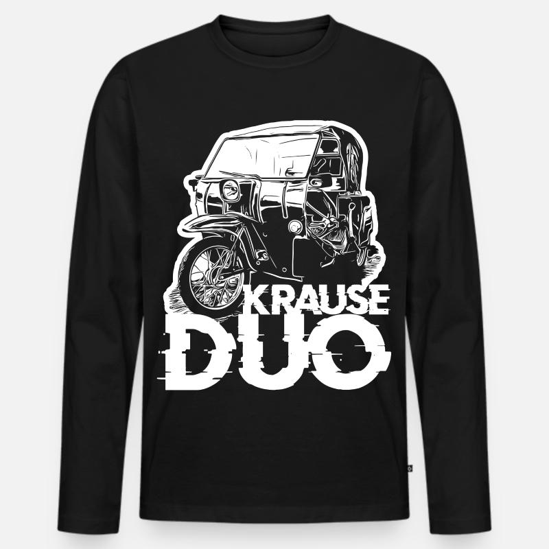 Krause Duo - Männer Premium Bio Langarmshirt - Schwarz