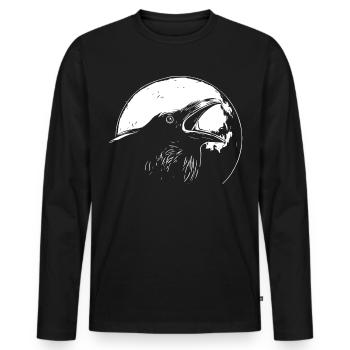Raven in the full moon - Men's Premium Organic Long Sleeve Shirt - black - Front - Nico (187cm)