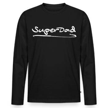 Super Dad - Men's Premium Organic Long Sleeve Shirt - black - Front - Nico (187cm)