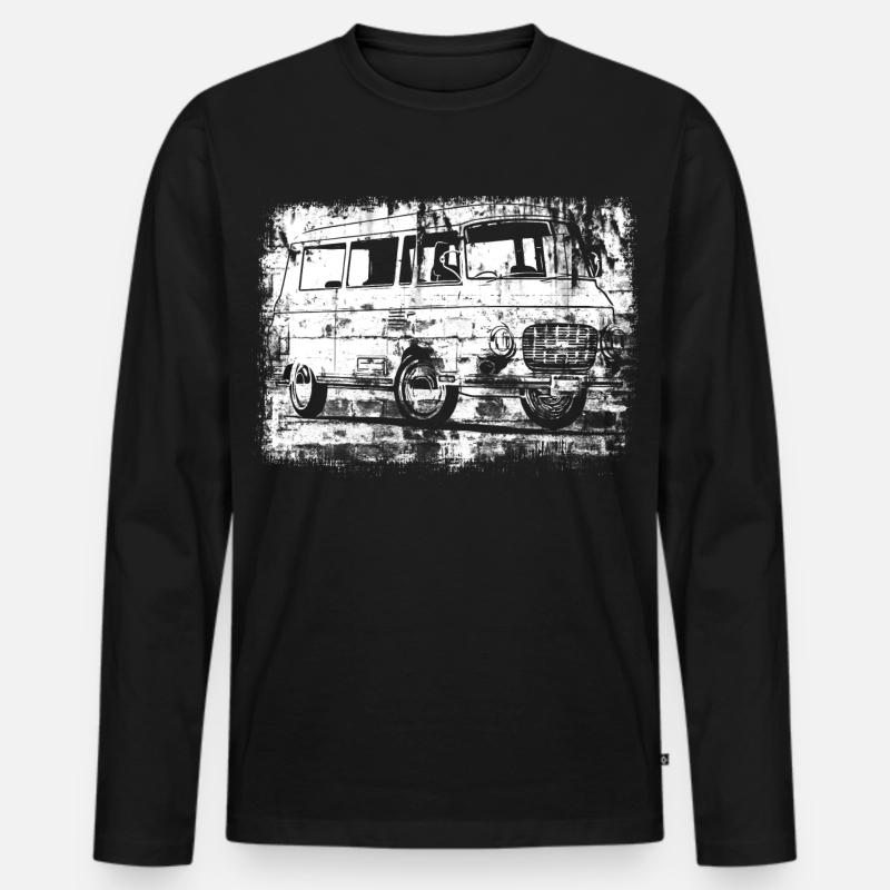 Barkas B1000 Grunge Look - Männer Premium Bio Langarmshirt - Schwarz