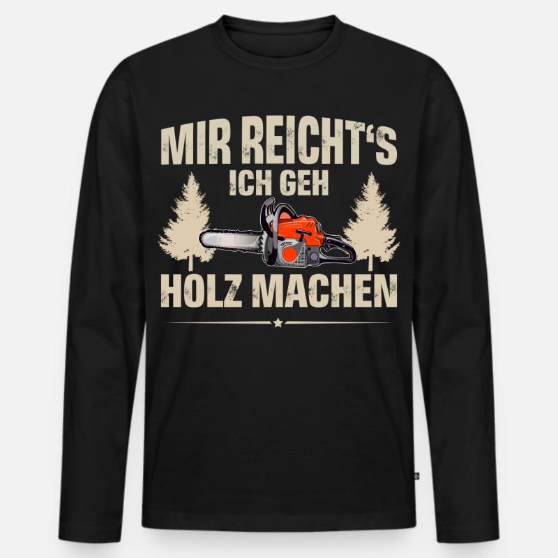 Holzfäller - Männer Premium Bio Langarmshirt - Schwarz
