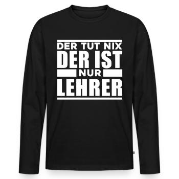 Lehrer - Männer Premium Bio Langarmshirt - Schwarz - Vorne - Nico (187cm)
