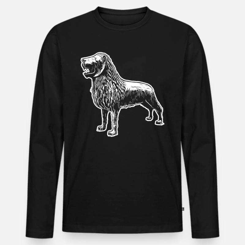 Braunschweiger Löwe - Männer Premium Bio Langarmshirt - Schwarz