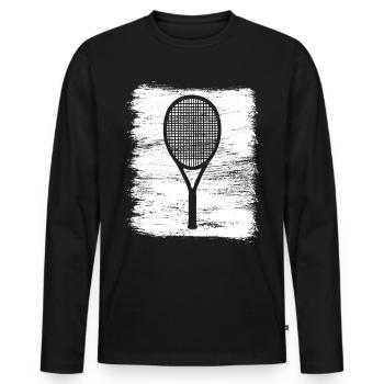 Tennis racket - Men's Premium Organic Long Sleeve Shirt - black - Front - Nico (187cm)