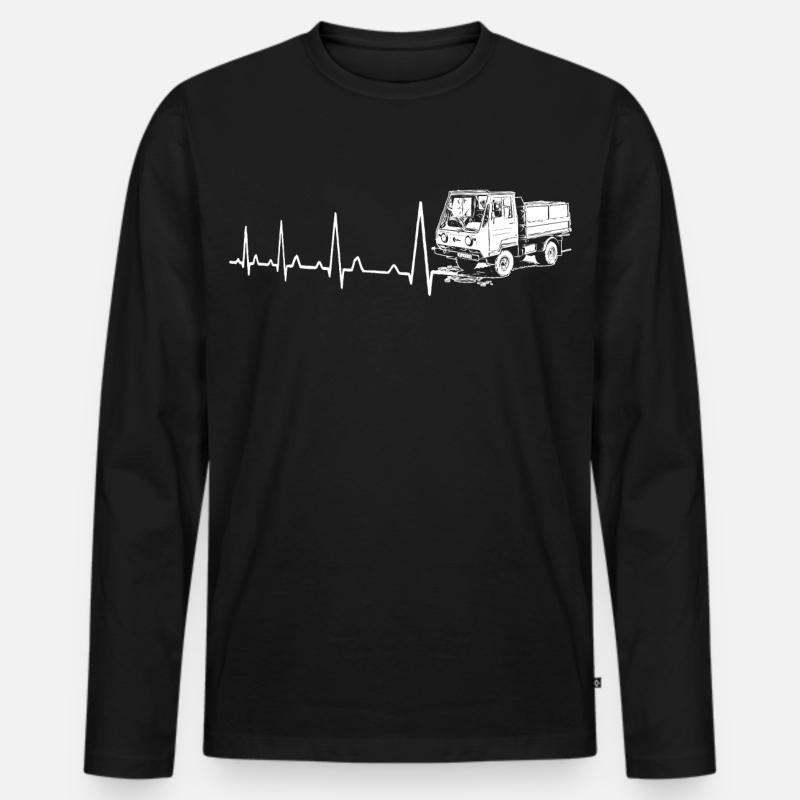 Herzschlag - Multicar M25 - Männer Premium Bio Langarmshirt - Schwarz