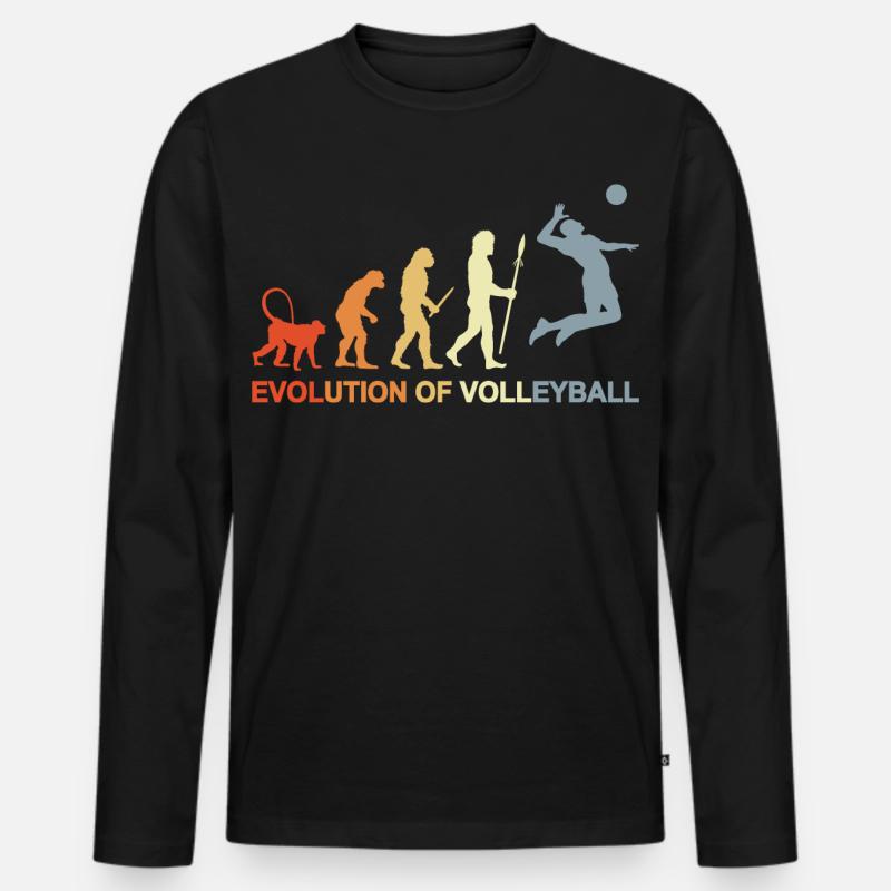 Evolution eines Volleyballspielers - Männer Premium Bio Langarmshirt - Schwarz
