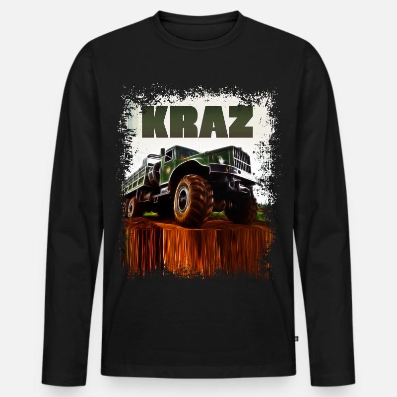 KRAZ LKW - Männer Premium Bio Langarmshirt - Schwarz