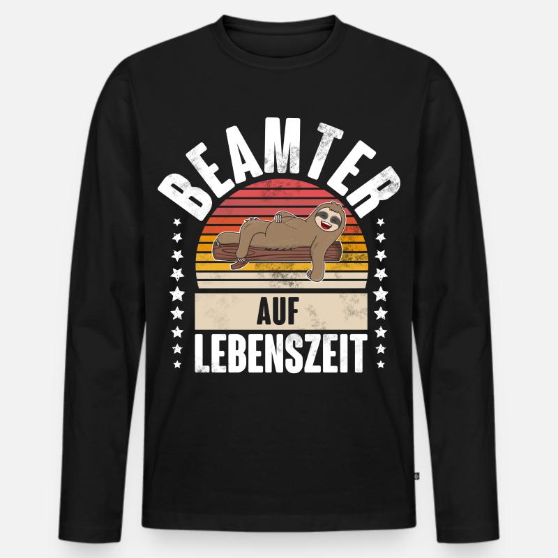Beamter - Männer Premium Bio Langarmshirt - Schwarz