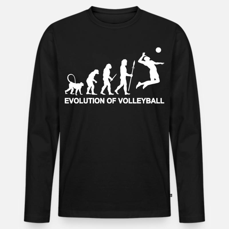 Evolution des Volleyballs - Männer Premium Bio Langarmshirt - Schwarz