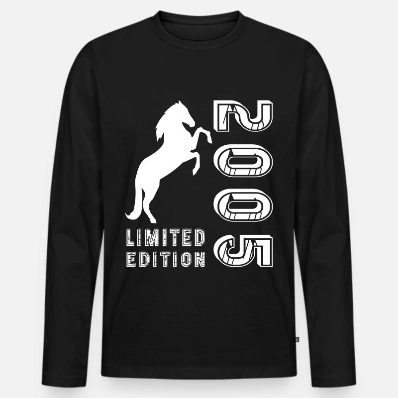 Limited Edition Pferd 2005 - Männer Premium Bio Langarmshirt - Schwarz