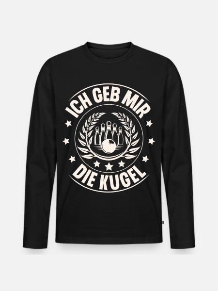 Ich Geb Mir Die Kugel - Männer Premium Bio Langarmshirt - Schwarz