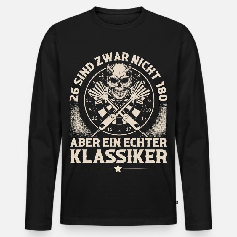 Dart Darten Darts - Männer Premium Bio Langarmshirt - Schwarz