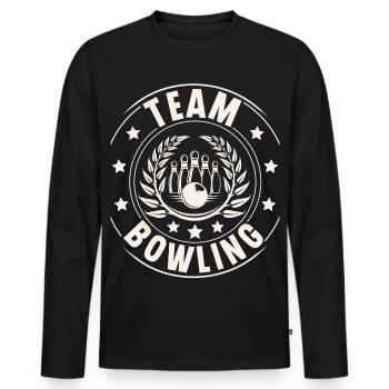 Équipe de bowling - T-shirt manches longues Premium bio Homme - noir - Devant - Nico (187cm)