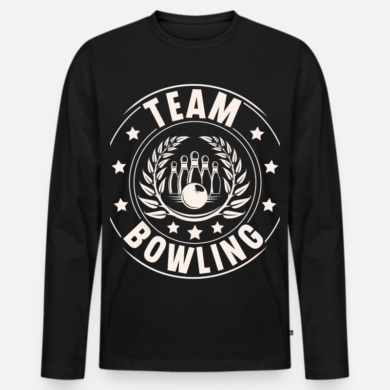 Bowling Team - Männer Premium Bio Langarmshirt - Schwarz