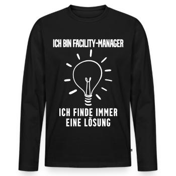 Facility Manager - Männer Premium Bio Langarmshirt - Schwarz - Vorne - Nico (187cm)