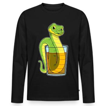 Schlange Saft - Männer Premium Bio Langarmshirt - Schwarz - Vorne - Nico (187cm)