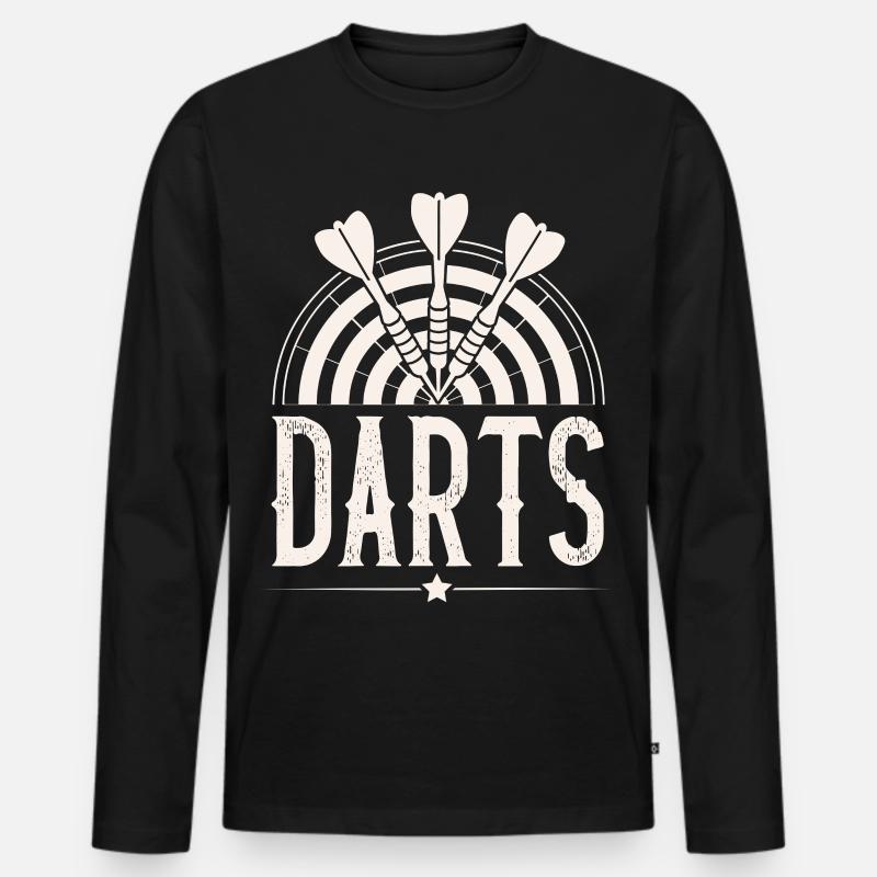 Dart Darten Darts - Männer Premium Bio Langarmshirt - Schwarz