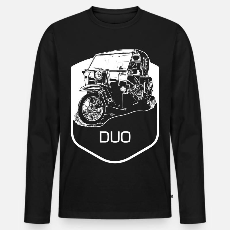 Krause Duo - Männer Premium Bio Langarmshirt - Schwarz