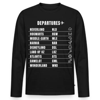 flug reise traum humor fantasie film ziel pilot lo - Männer Premium Bio Langarmshirt - Schwarz - Vorne - Nico (187cm)