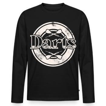 Dart Darten Darts - Männer Premium Bio Langarmshirt - Schwarz - Vorne - Nico (187cm)