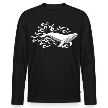 Beluga - Männer Premium Bio Langarmshirt - Schwarz - Vorne - Nico (187cm)