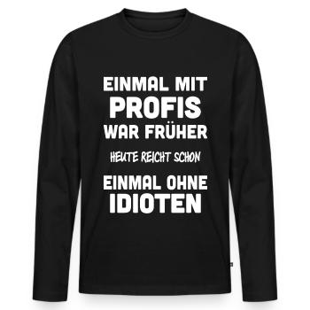 Inspirierender Spruch Verteidiger des Alltags - Männer Premium Bio Langarmshirt - Schwarz - Vorne - Nico (187cm)