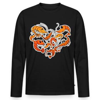 Shrimp Heart Shrimp - Men's Premium Organic Long Sleeve Shirt - black - Front - Nico (187cm)