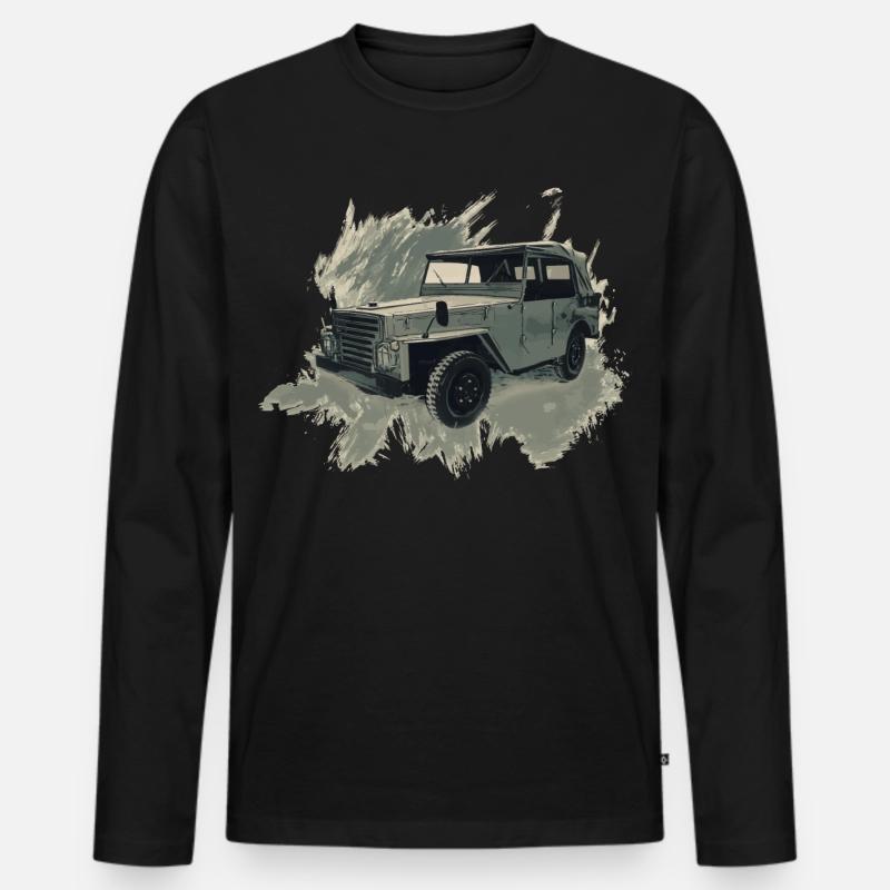 P-2-M - Männer Premium Bio Langarmshirt - Schwarz